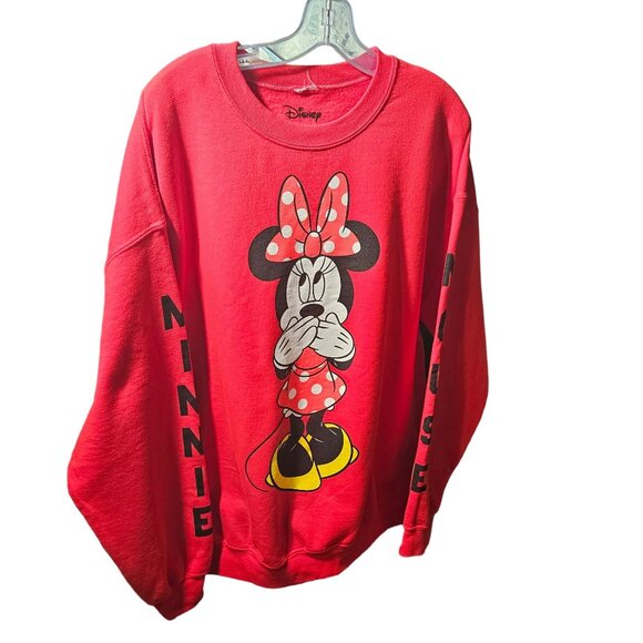 Disney Minnie Mouse Womens Red Sweatshirt 1X - Picture 1 of 3